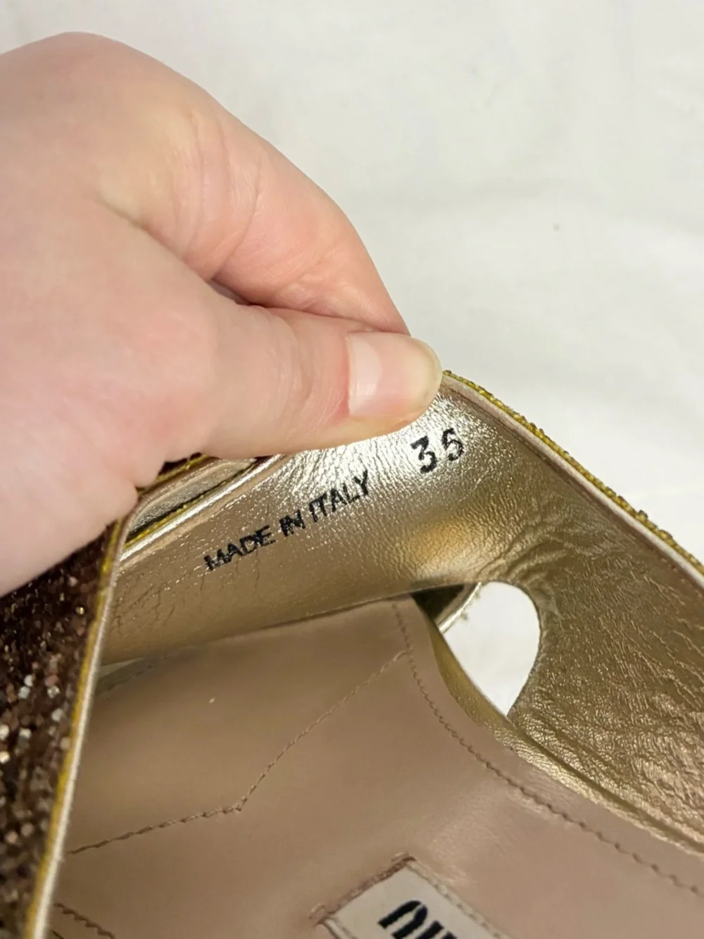 Miu Miu Sparkle Platform Sandals - Picture 11 of 14